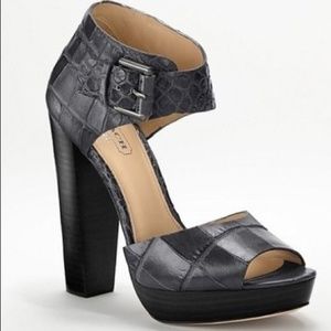 Coach Snakeskin Platform Pumps